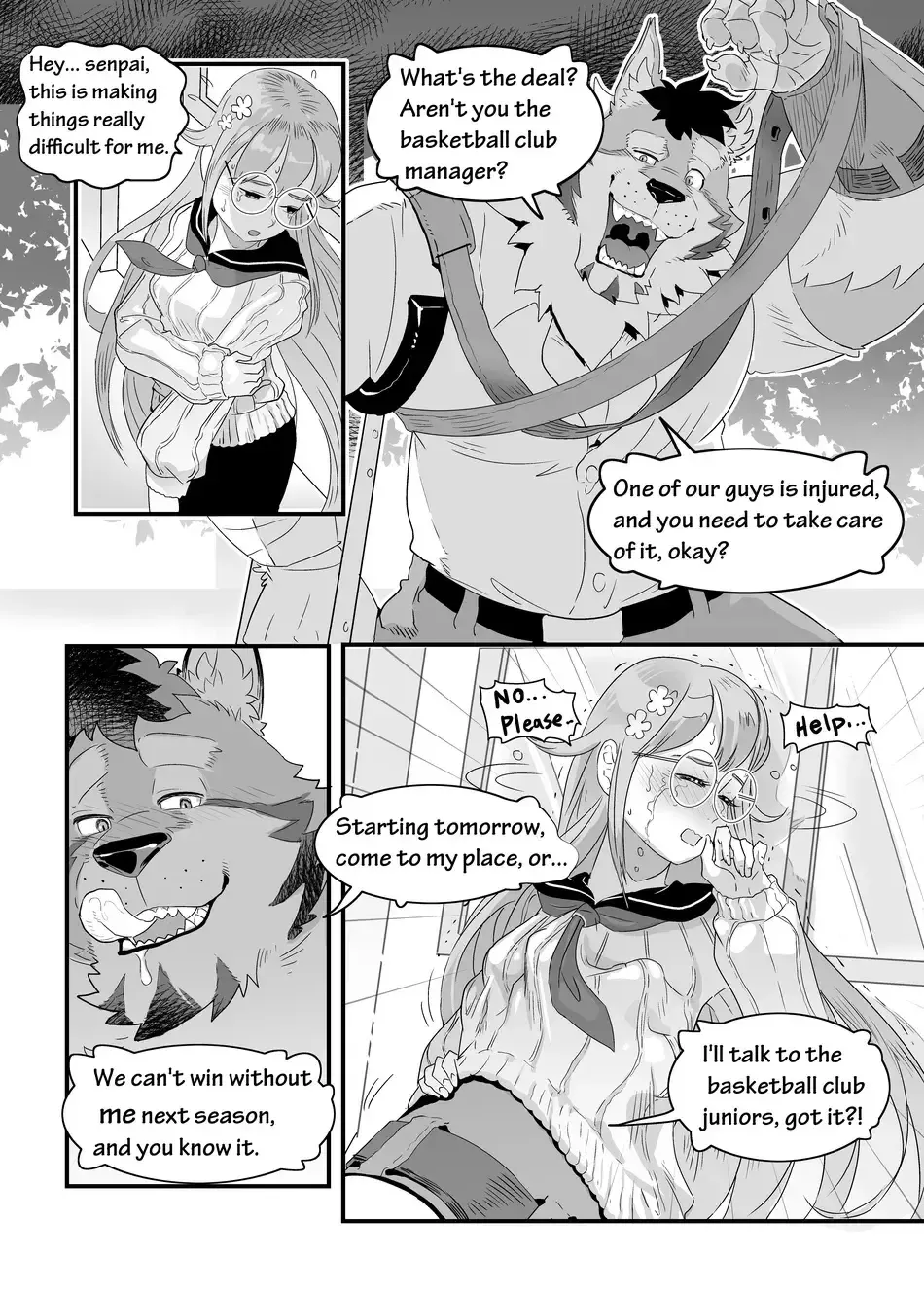 [Kuma Hachi] Bully Senpai and Student Discipline Officer Fhentai - Page 4