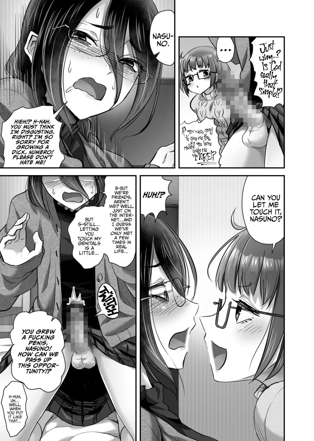 [Minarai Zouhyou] Otaku Tomodachi ni Aru Hi Totsuzen Ochinchin ga Haetara...!? - The Day My Nerdy Friend Suddenly Grew A Penis! Fhentai - Page 4