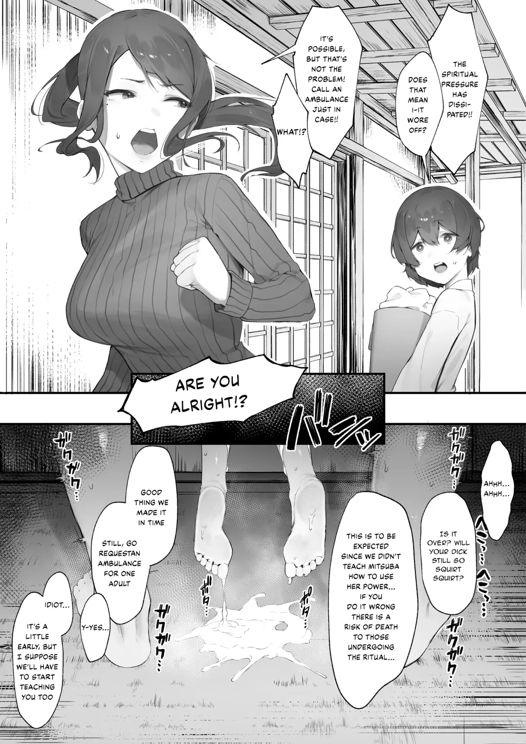 [Nigiri Usagi] Shinrei Spot ni Ittara Yabbai no ga Tsuita node Nekosogi Suidashite Morau Fhentai - Page 28
