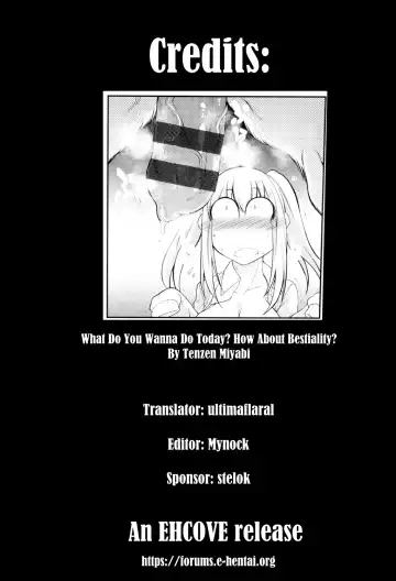 [Tenzen Miyabi] Kyou wa Nani Suru? Juukan Suru? | What Do You Wanna Do Today? How About Bestiality? Fhentai - Page 29
