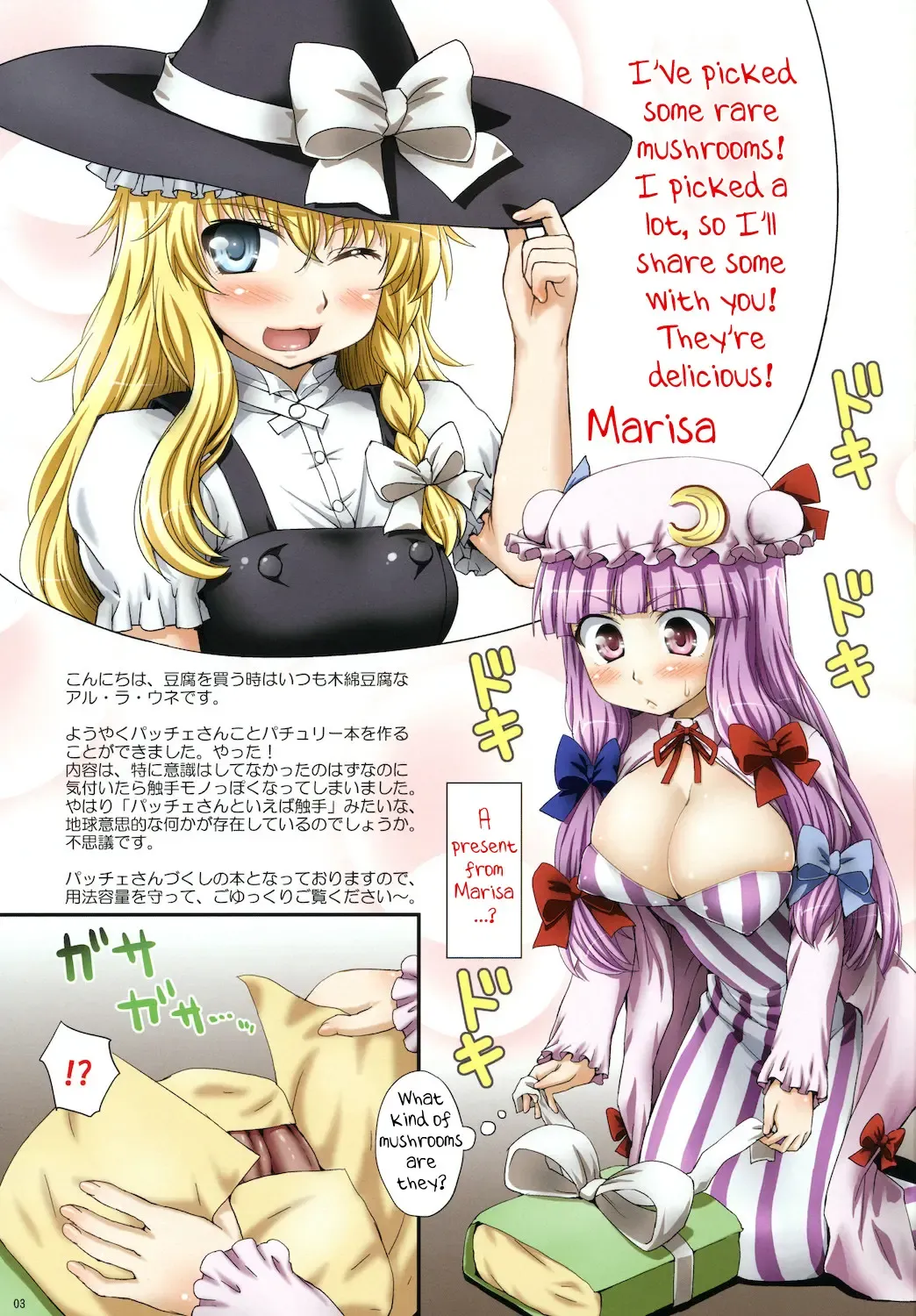 [Aru Ra Une] Oppatchouli to Marisa no Kinoko | Oh! Patchouli and Marisa's Mushrooms Fhentai - Page 3