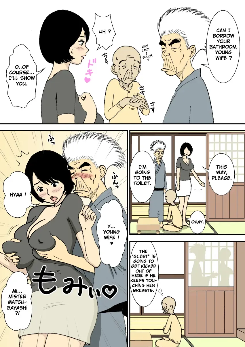 [Urakan] Ojii-chan to Gifu to Giri no Musuko to, Kyonyuu Yome. | The Grandfather, the Father-in-Law, the Stepson and the Big-Breasted Bride Fhentai - Page 24