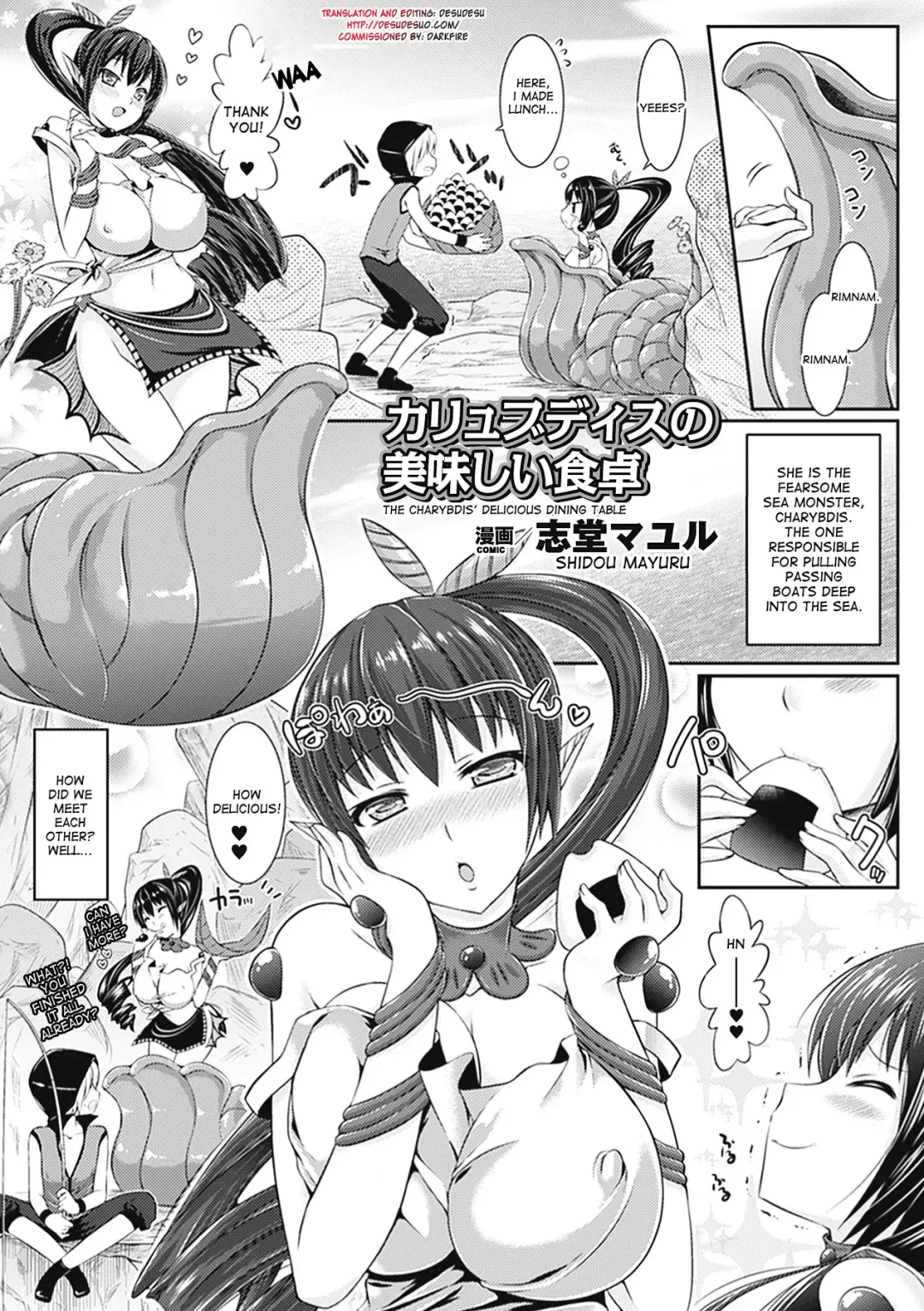 [Shido Mayuru] Charybdis no Oishii Shokutaku | The Charybdis's Delicious Dining Table Fhentai - Page 1