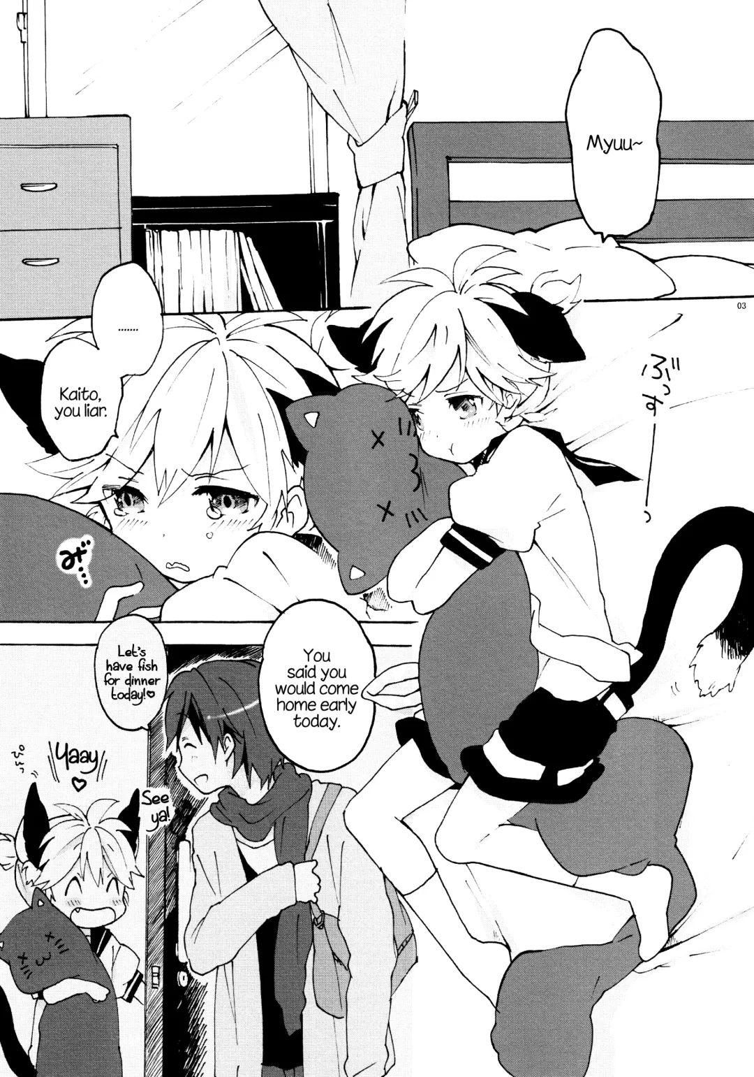 [Non] Nuko Len-kyun to Nuko Nuko suru Hon. | Kitty Kitty Bang Bang with Catboy Len Fhentai - Page 2