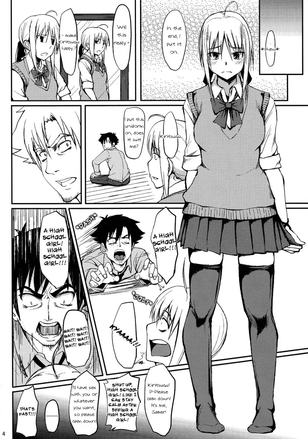 [Kosuke Haruhito] Joshikou Saber | Saber is a High School Girl Fhentai - Page 3