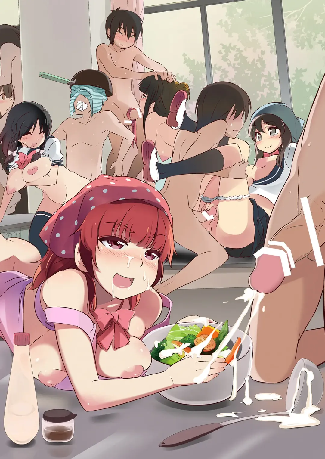 Seiyoku ga Osaekirenakunatta Joshikousei to Seishori Dougu ni sareru Danshi tachi Fhentai - Page 28