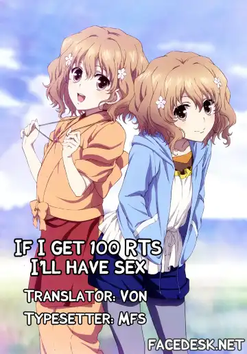 [Henreader] 100 RT Saretara Ecchi Shimasu | If I Get 100 RTs I'll Have Sex Fhentai - Page 20