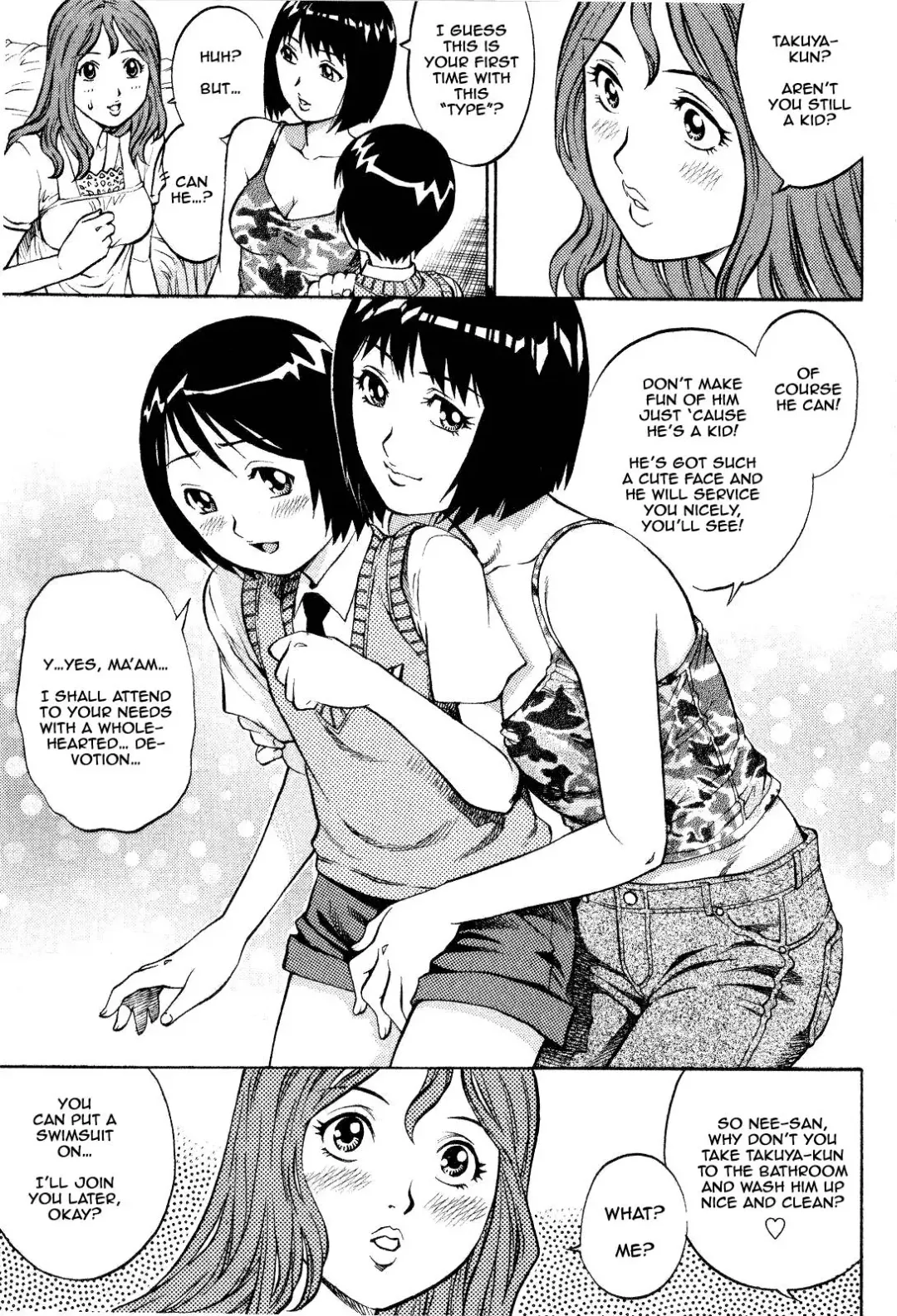 [Yanagawa Rio] Kanjuku Shimai to Momoiro Shounen | Two Mature Sisters and a Pink Boy Fhentai - Page 3
