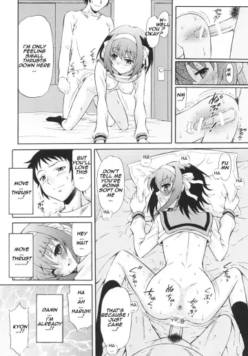[Harukaze Soyogu] Kyougaku Haruhi to Yasumi to Kyon | Suzumiya Haruhi, Yasumi, and Kyon Fhentai - Page 12