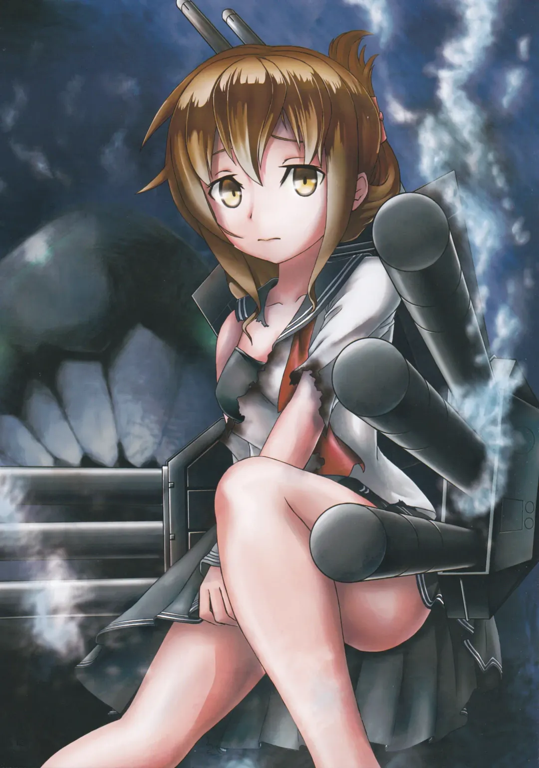 [Midoriiro No Shinzou] Futanari Shimakaze-chan ga Onaka o Punch Saretari Oshiri no Ana o Kakuchou Sarenagara Shasei Saseraretari Suru Hon Fhentai - Page 12