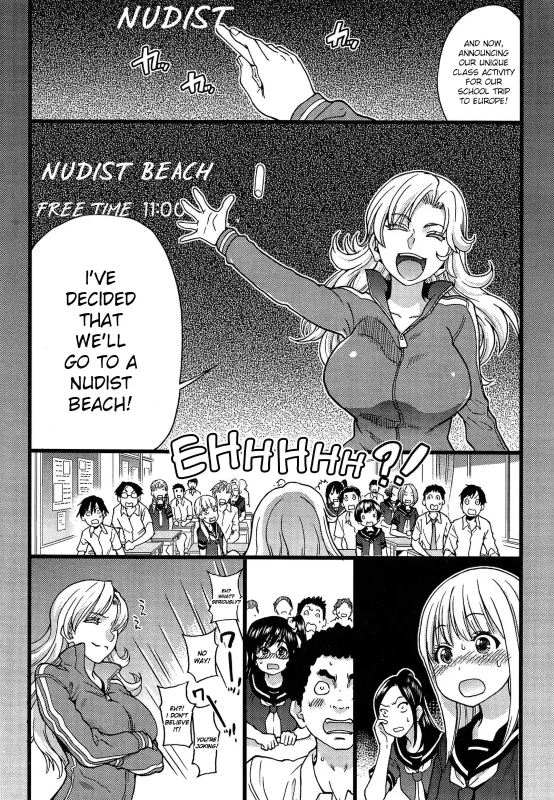 [Shiwasu No Okina] Nudist Beach ni Shuugakuryokou de!! Ch. 1-6 Fhentai - Page 5