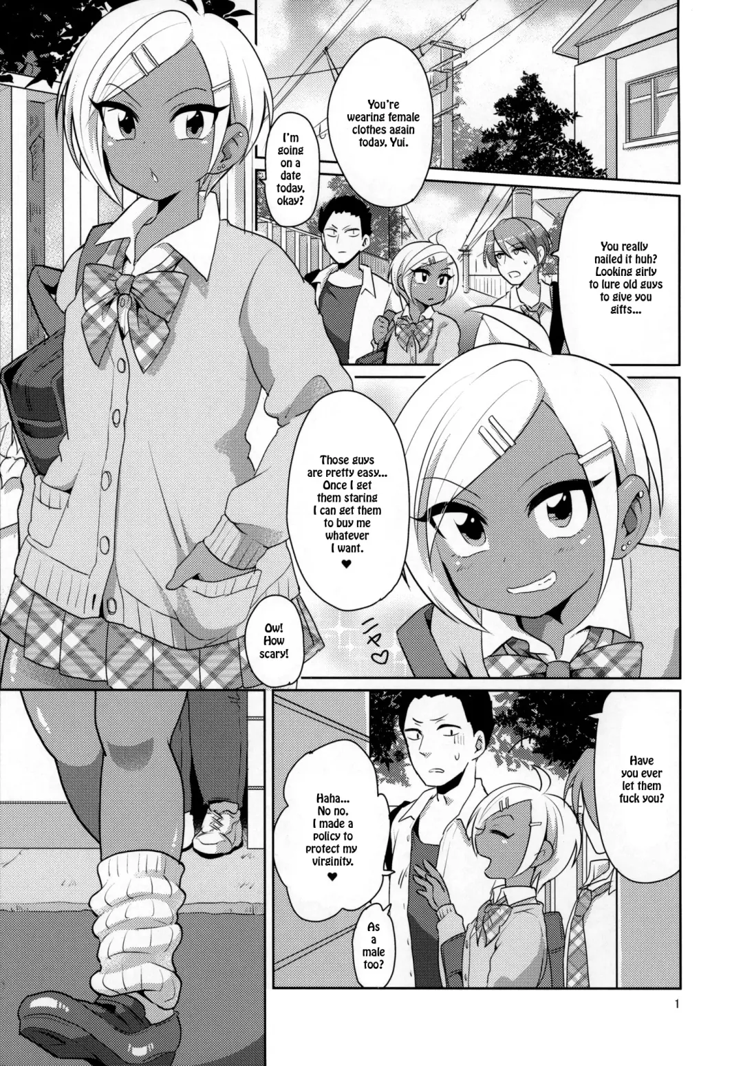 [Urakuso] Namaiki Gal Danshi. | Cheeky Gyaru-boy. Fhentai - Page 2