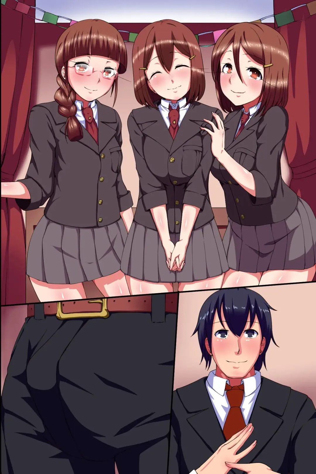 [Meria] Joshi Seito-tachi ga Tsugitsugi ni Nakadashi SEX o Onedari Shite Kuru Namahame Harem Sousenkyo Fhentai - Page 93