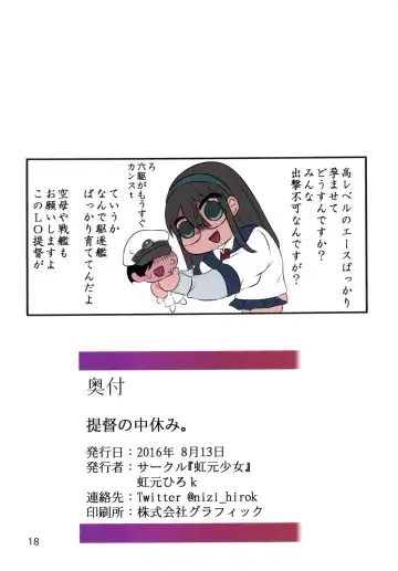 [Nizimoto Hirok] Teitoku no Nakayasumi. Fhentai - Page 17