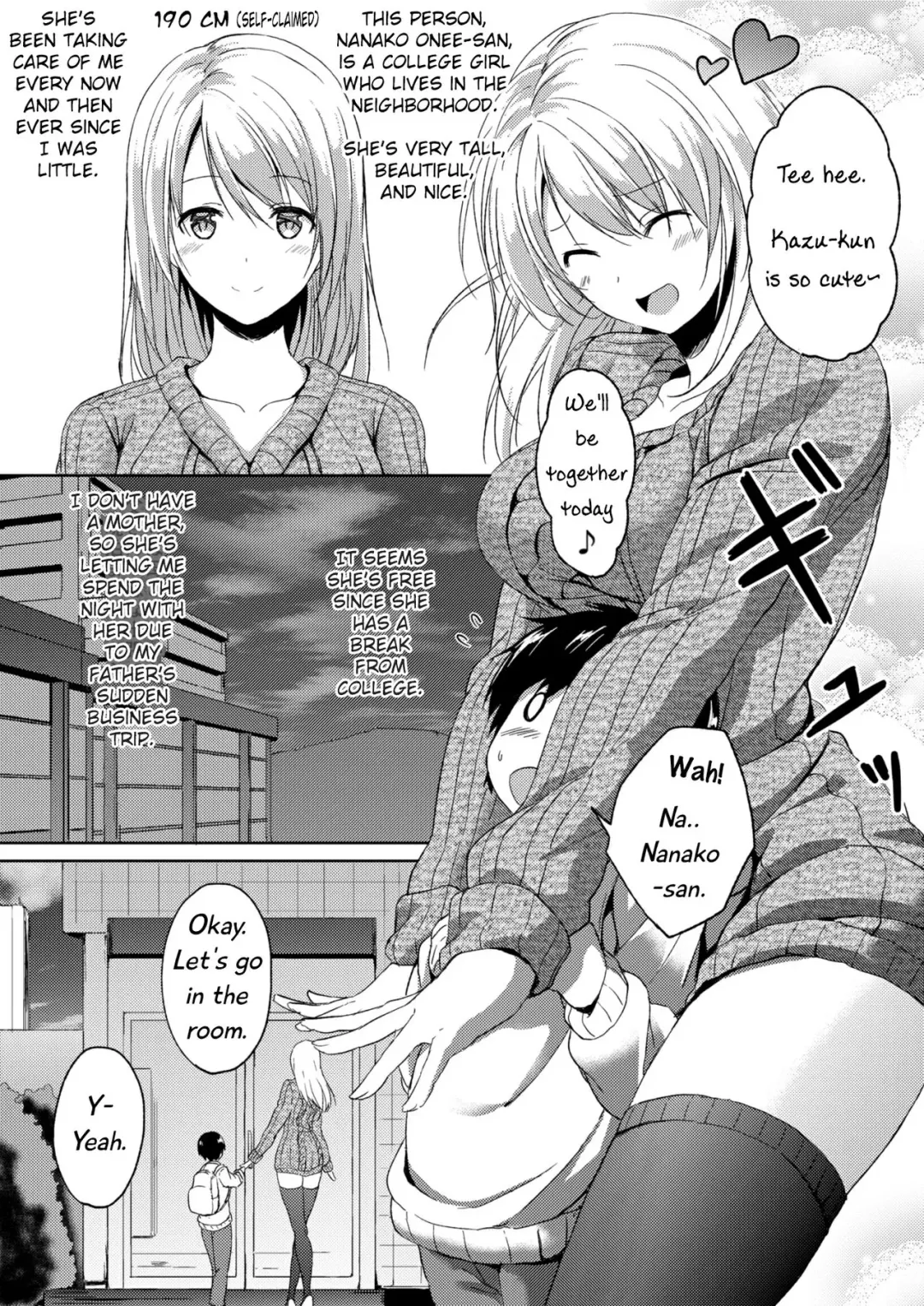[Hachimitsu] 190cm↑ Choushin Onee-san to Taikakusa Icha Love Jikan | 190cm↑ Size Difference "Icha Love" Time with a 190cm Tall Onee-san Fhentai - Page 5