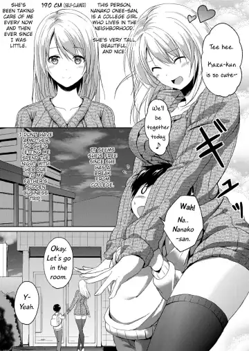 [Hachimitsu] 190cm↑ Choushin Onee-san to Taikakusa Icha Love Jikan | 190cm↑ Size Difference "Icha Love" Time with a 190cm Tall Onee-san Fhentai - Page 5