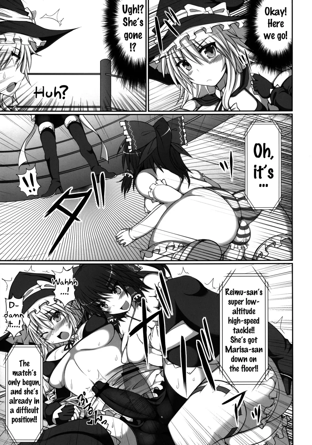 [Hisui] Gensoukyou Futanari Chinpo Wrestling - Reimu VS Marisa Fhentai - Page 10